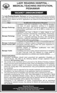 Medical Jobs KPK in Lady Reading Hospital LRH Khyber Pakhtunkhwa Latest Govt Jobs Pakistan Today Jobs 2022 Jobzuking Health Jobs